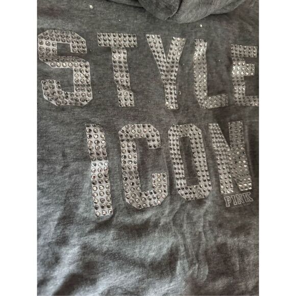 VS pink Full zip up hoodie hooded sweatshirt og y2k vintage bling style icon - Picture 5 of 13